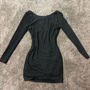Black Lulu shimmery long-sleeve dress size large